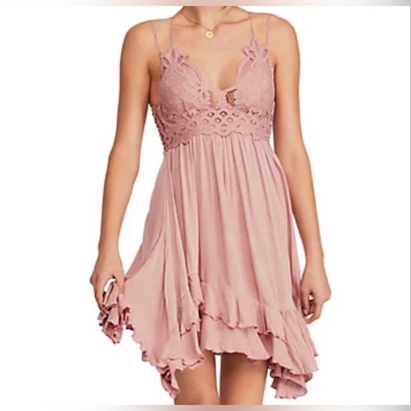 🎉sale🎉 NWT Free People Adella ballet pink mini slip dress - S - Picture 3 of 5